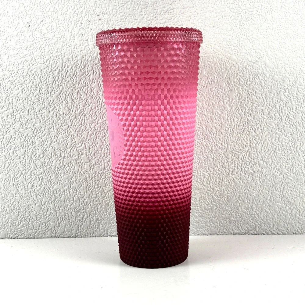 Starbucks Holiday‎ 2022 Pink Waxberry Ombre Bling Studded Tumbler Collectible